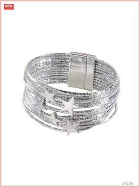Y2K Star Multi-Layer Leather Bangle Bracelet Punk Grunge Unisex